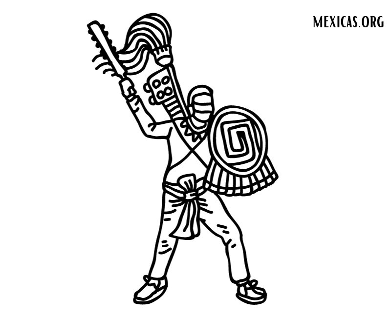 Guerrero mexica dibujo