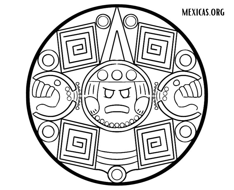simbolo mexica dibujo para colorear