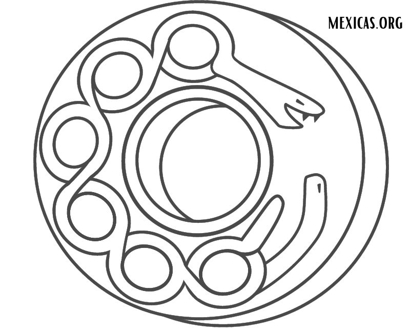 simbolos mexica dibujo para colorear